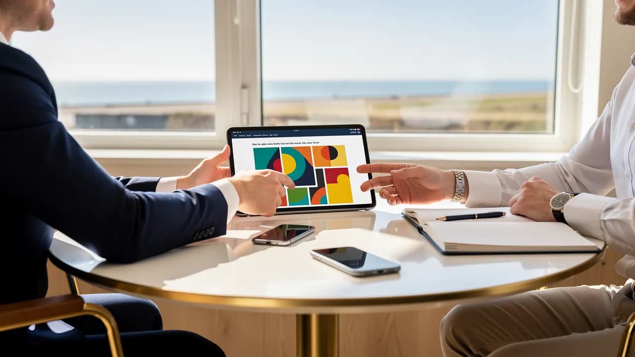 Kontakt zu Nordseehelden: Erstgespräch über Webdesign in Wilhelmshaven am Besprechungstisch